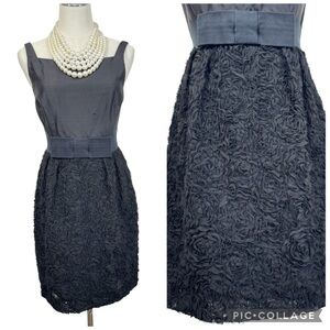 Kay Unger Silk Rosette Dress Size 6 Old Money Cocktail Party Wedding Formal